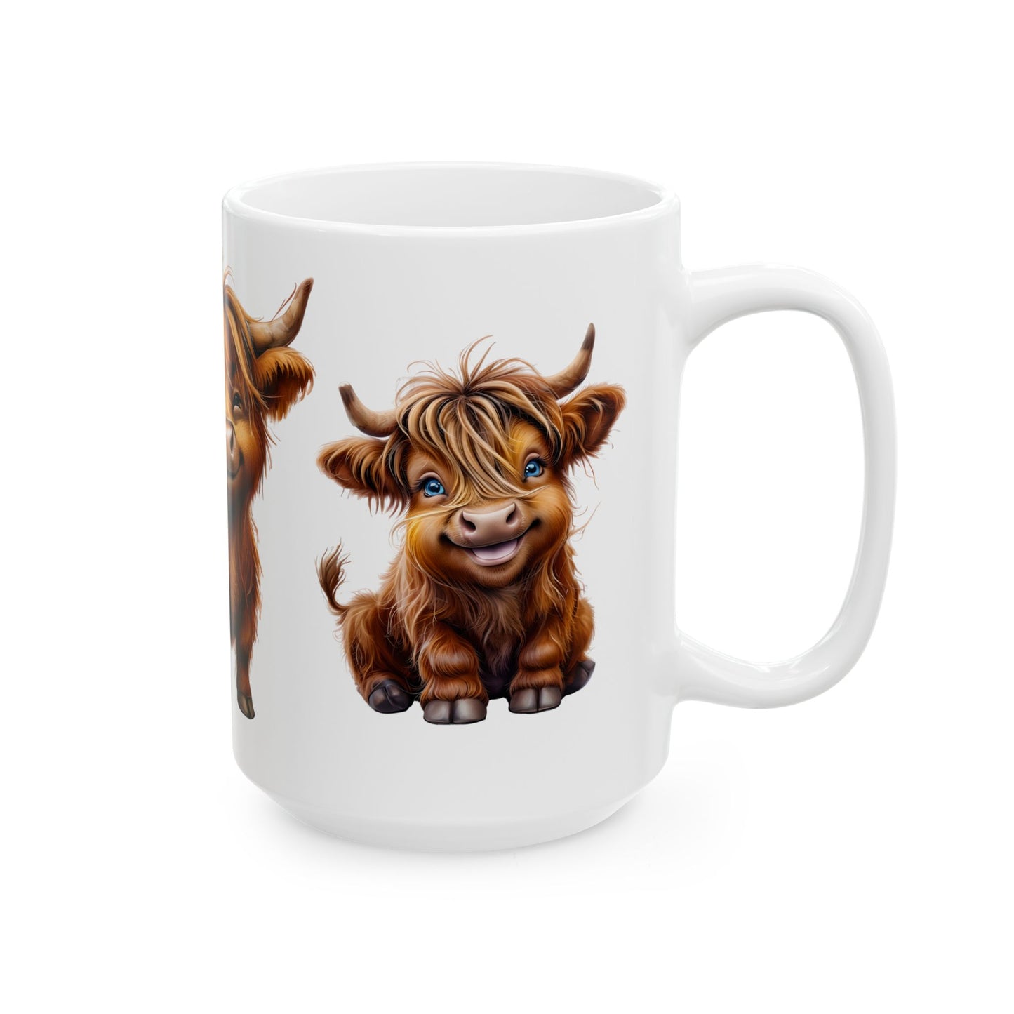 Cute Highland Cow Ceramic Mug - Perfect Gift for Animal Lovers