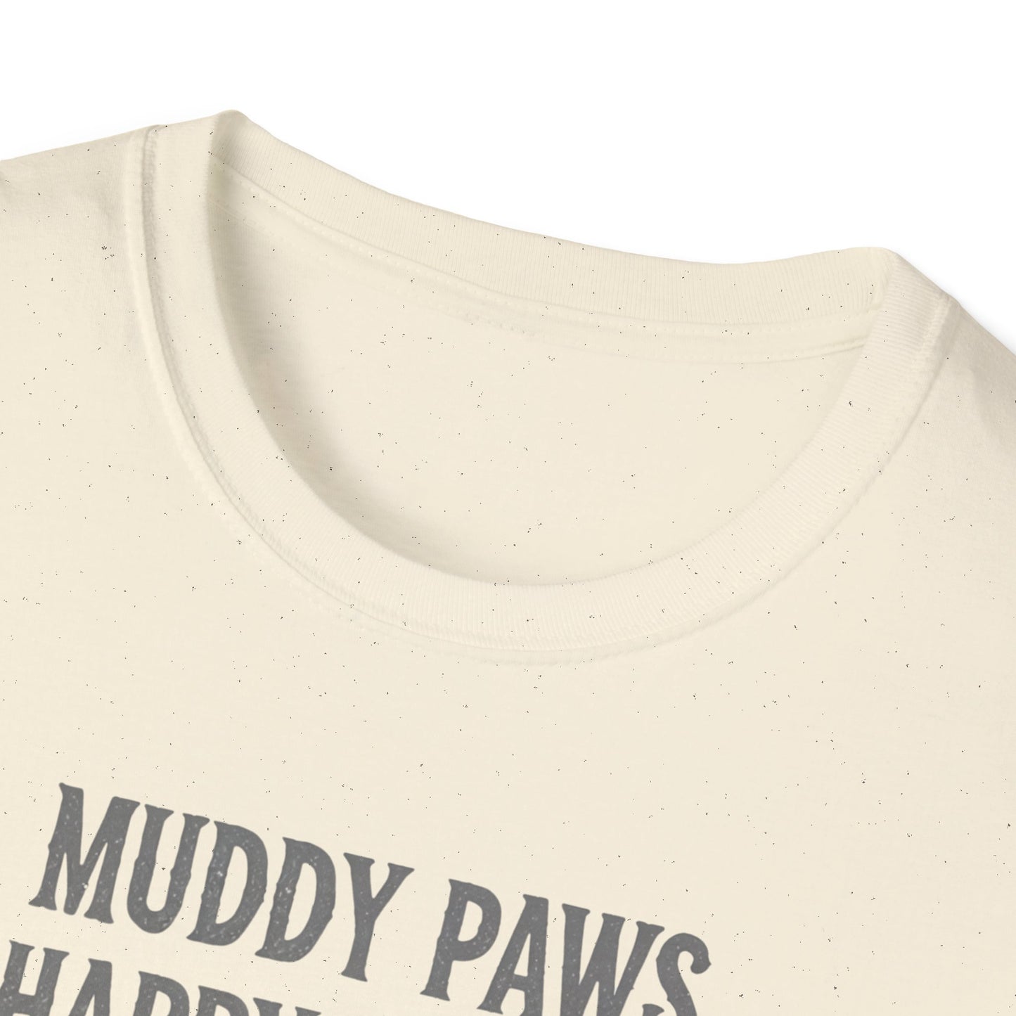 T-shirt for Dog lovers Muddy Paws, Happy Hearts Unisex Softstyle T-Shirt – Perfect for Dog Lovers