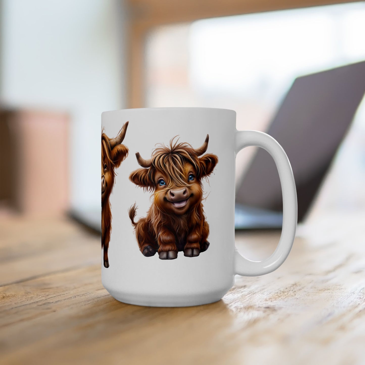 Cute Highland Cow Ceramic Mug - Perfect Gift for Animal Lovers