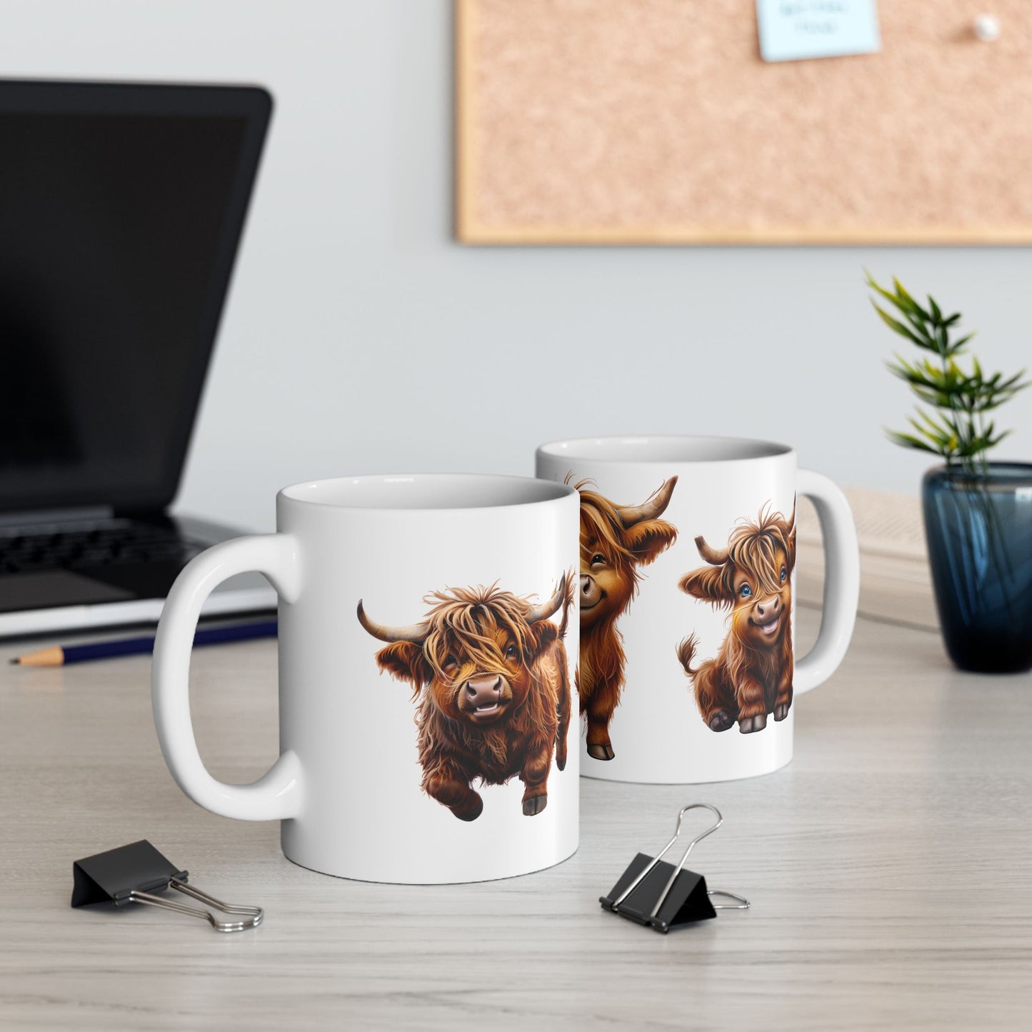 Cute Highland Cow Ceramic Mug - Perfect Gift for Animal Lovers