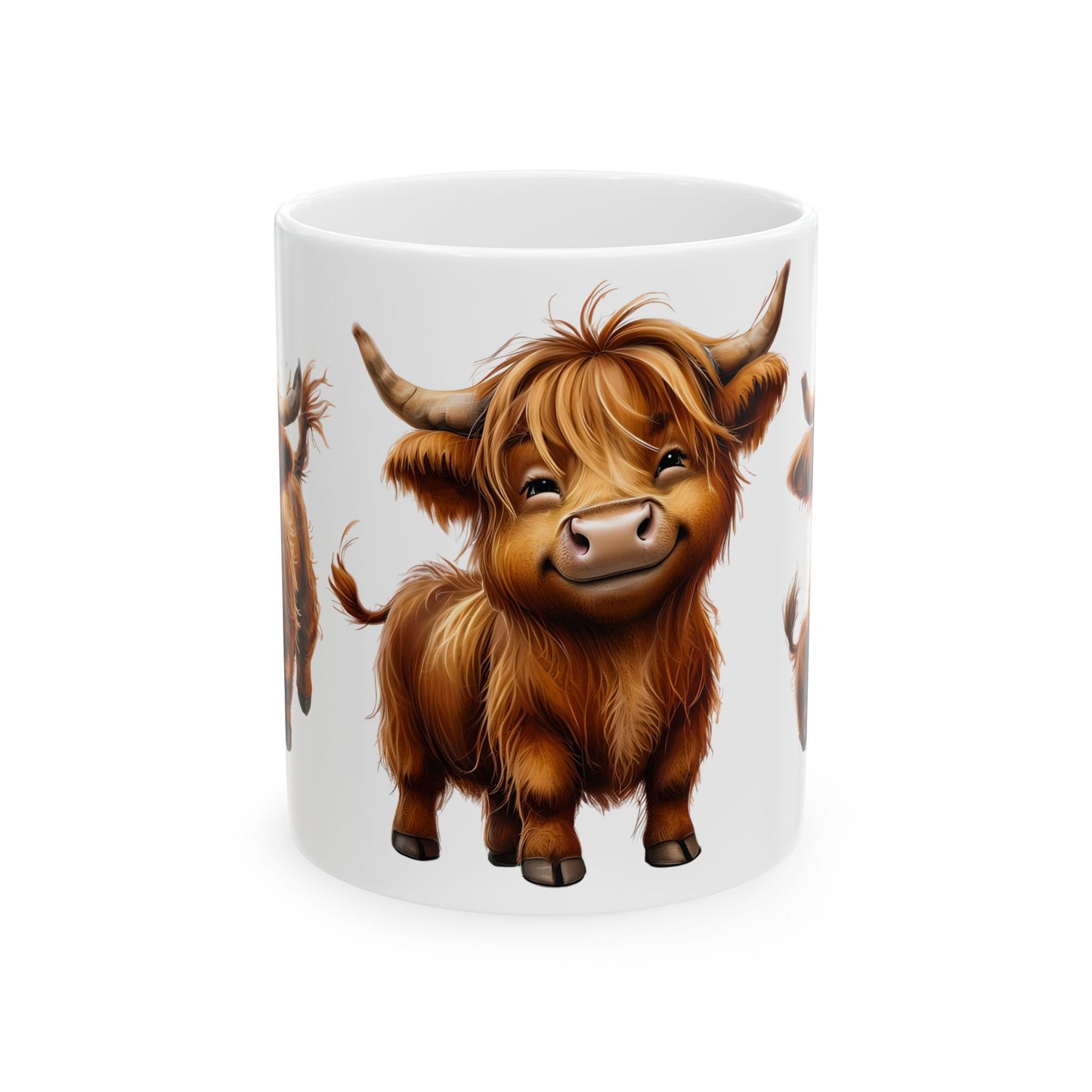 Cute Highland Cow Ceramic Mug - Perfect Gift for Animal Lovers