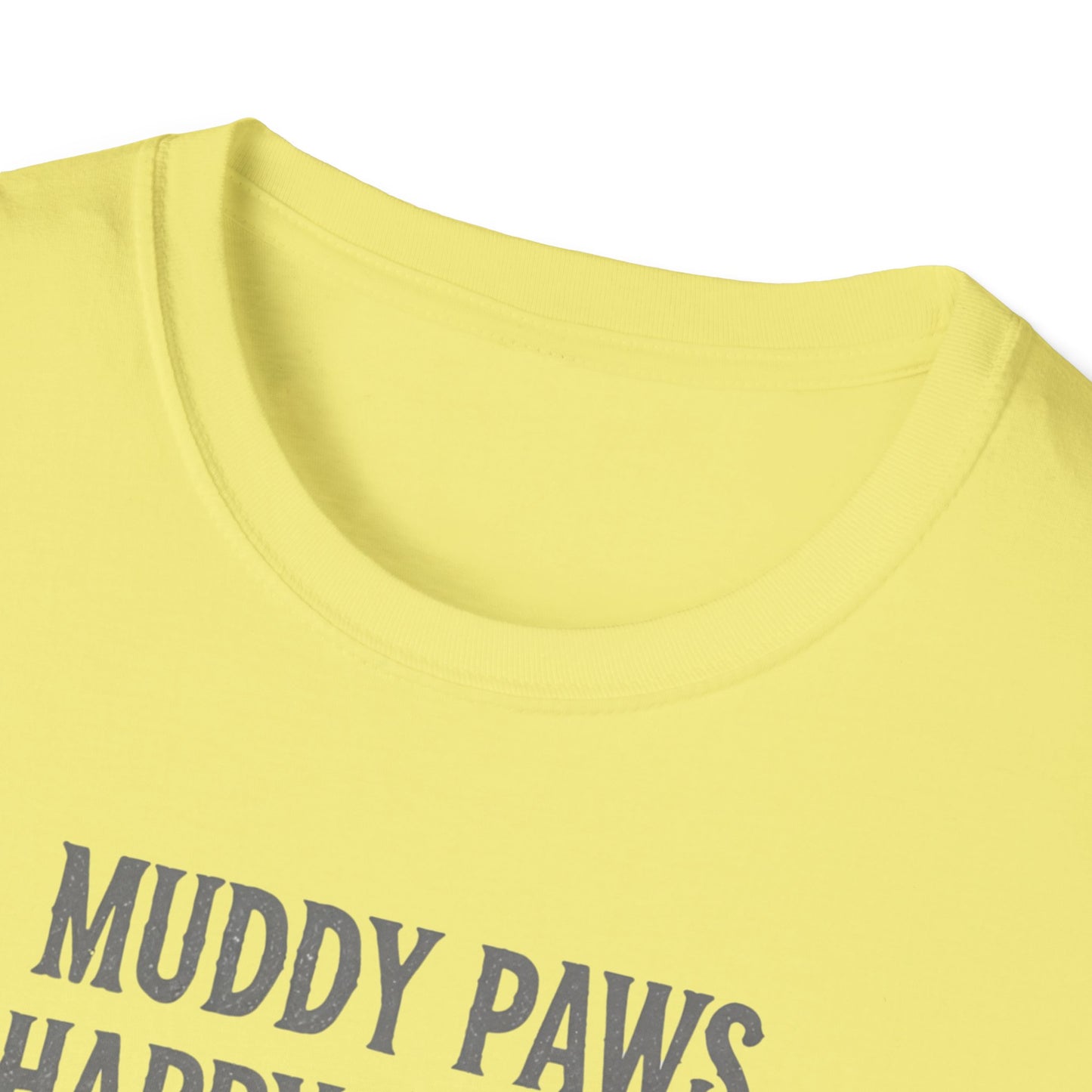 T-shirt for Dog lovers Muddy Paws, Happy Hearts Unisex Softstyle T-Shirt – Perfect for Dog Lovers