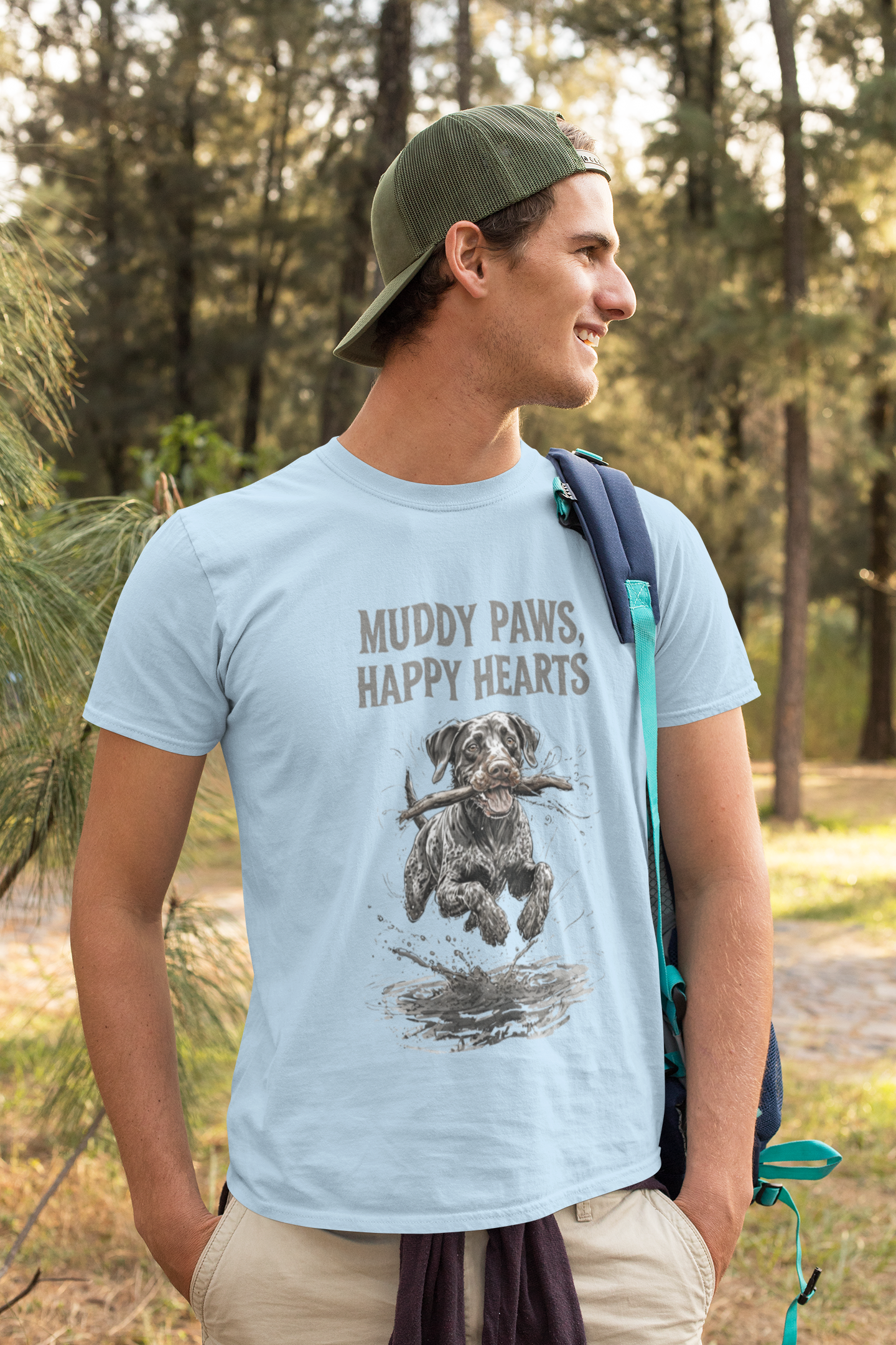 T-shirt for Dog lovers Muddy Paws, Happy Hearts Unisex Softstyle T-Shirt – Perfect for Dog Lovers