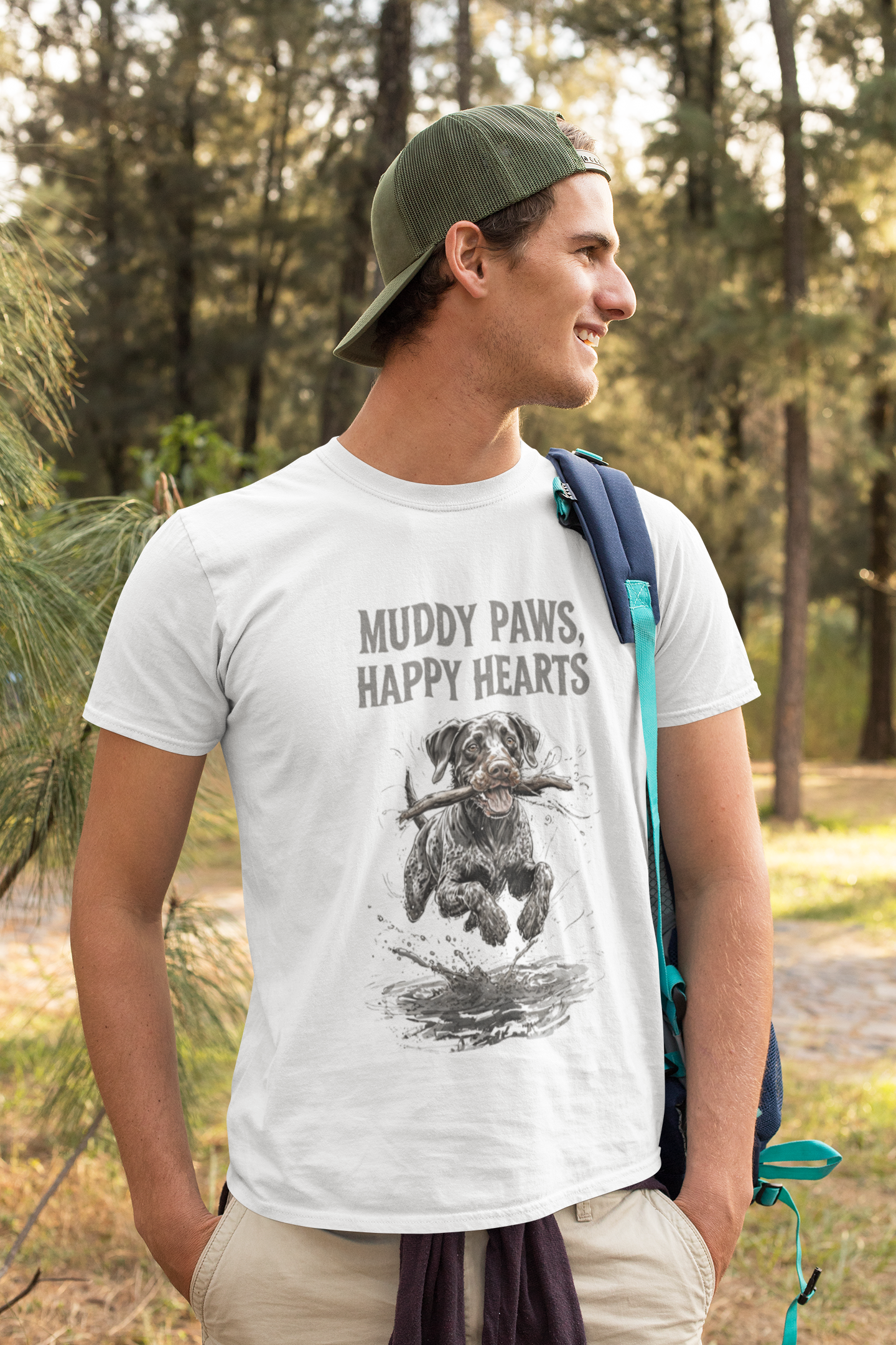 T-shirt for Dog lovers Muddy Paws, Happy Hearts Unisex Softstyle T-Shirt – Perfect for Dog Lovers