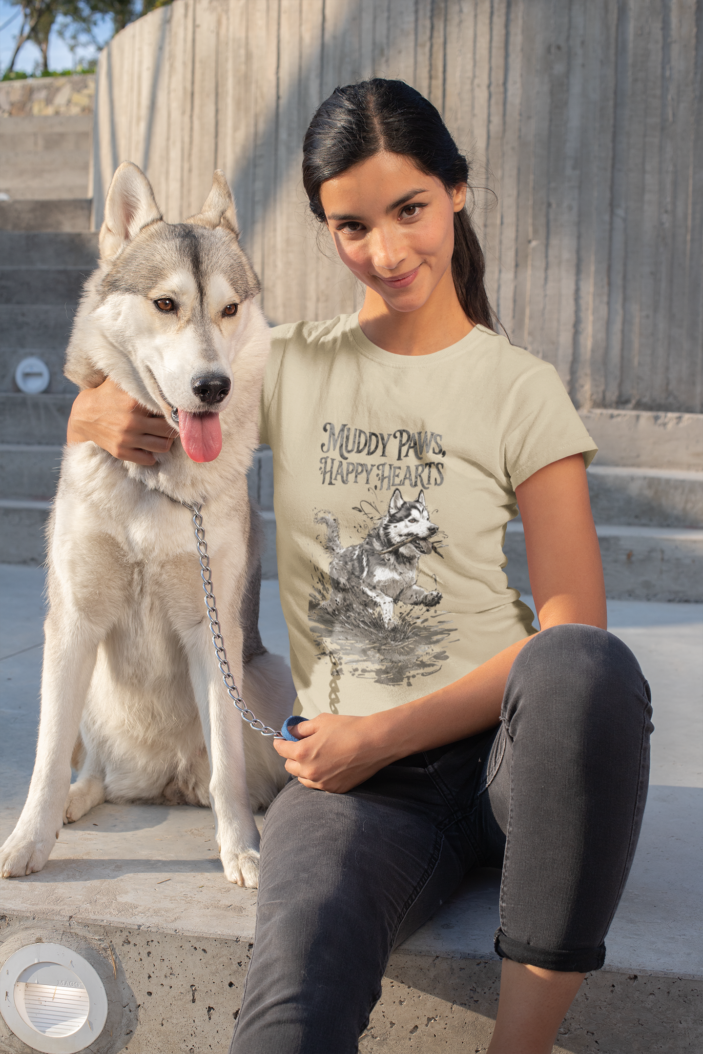 Dog Lover T-Shirt Print Siberian Husky