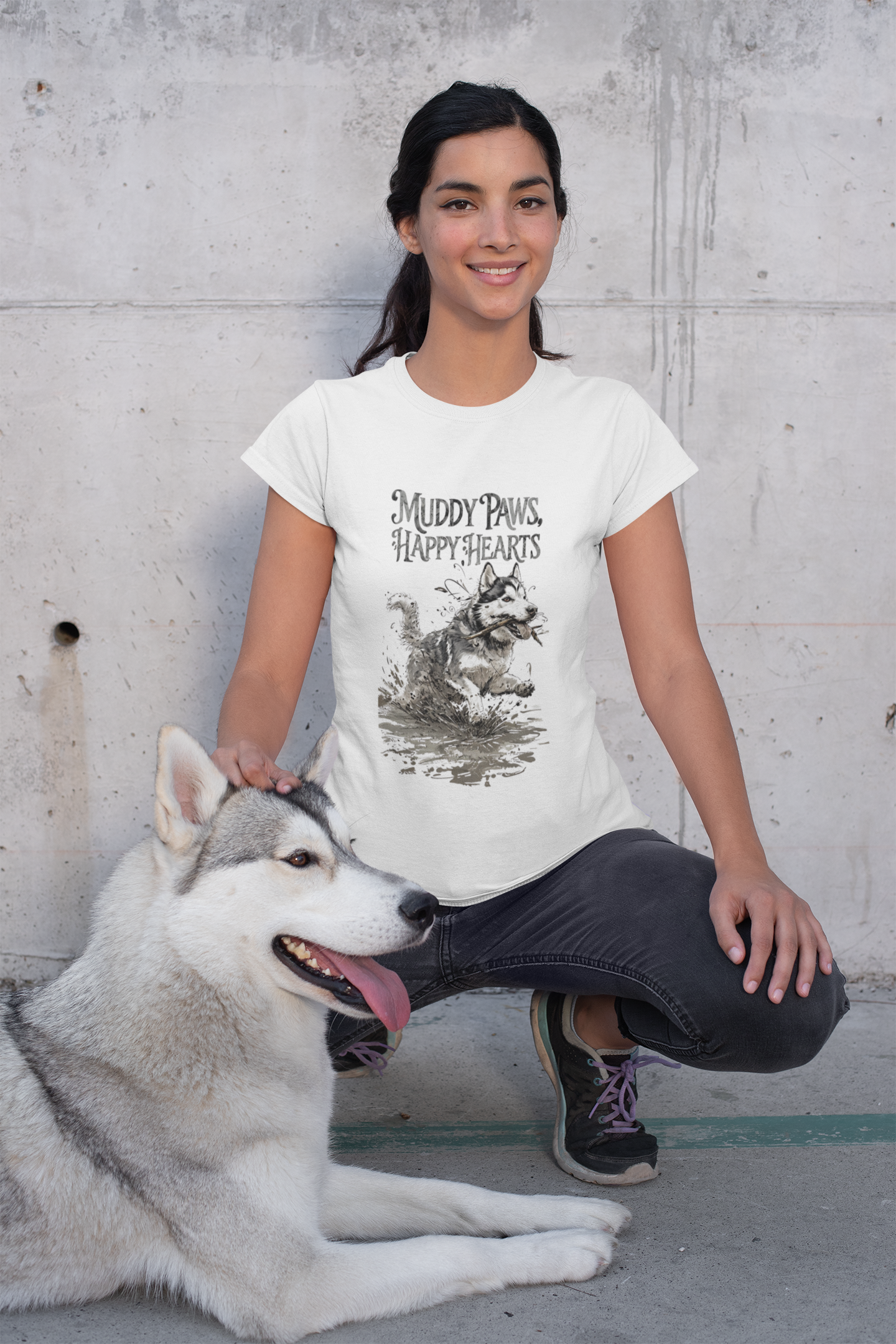 Dog Lover T-Shirt Print Siberian Husky
