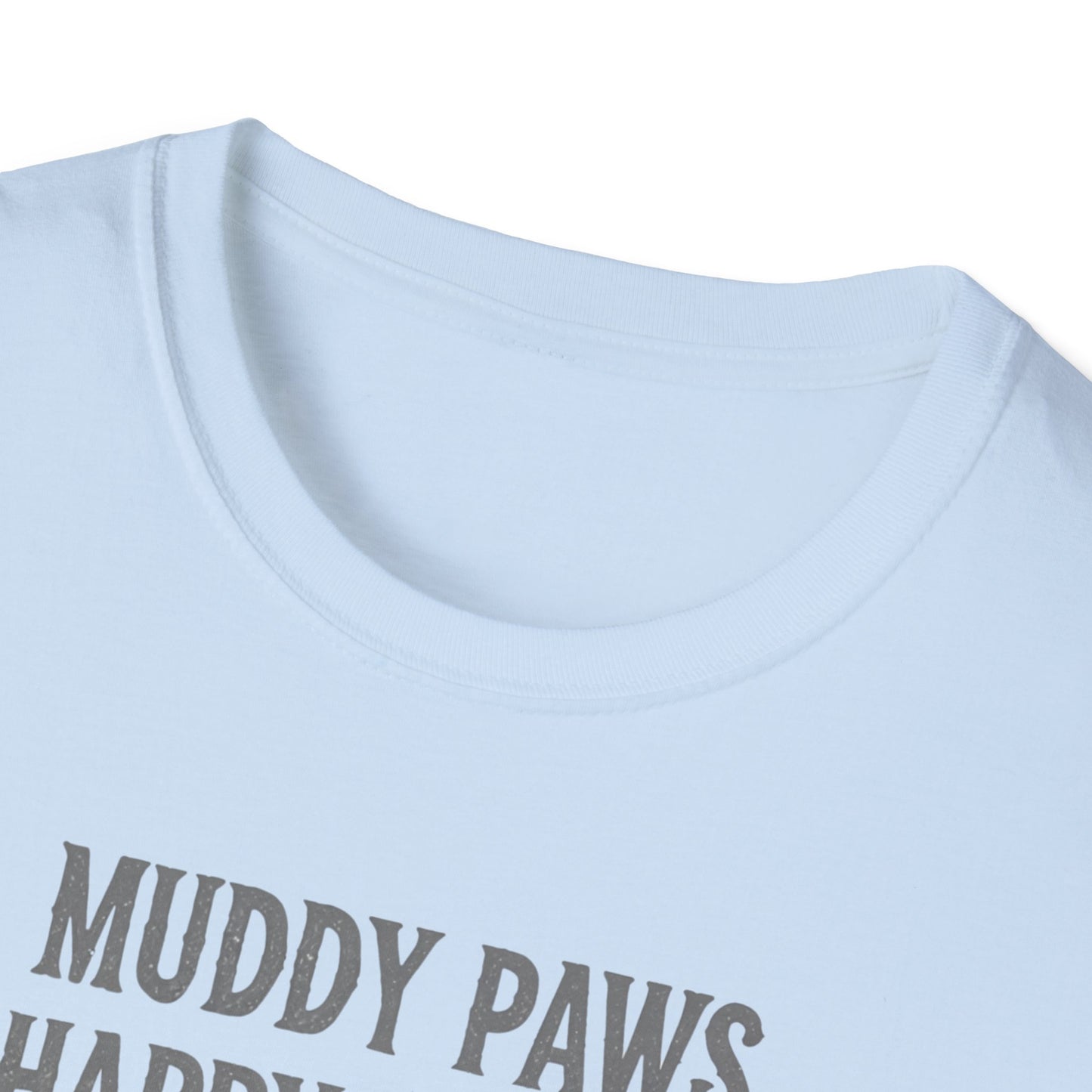 T-shirt for Dog lovers Muddy Paws, Happy Hearts Unisex Softstyle T-Shirt – Perfect for Dog Lovers