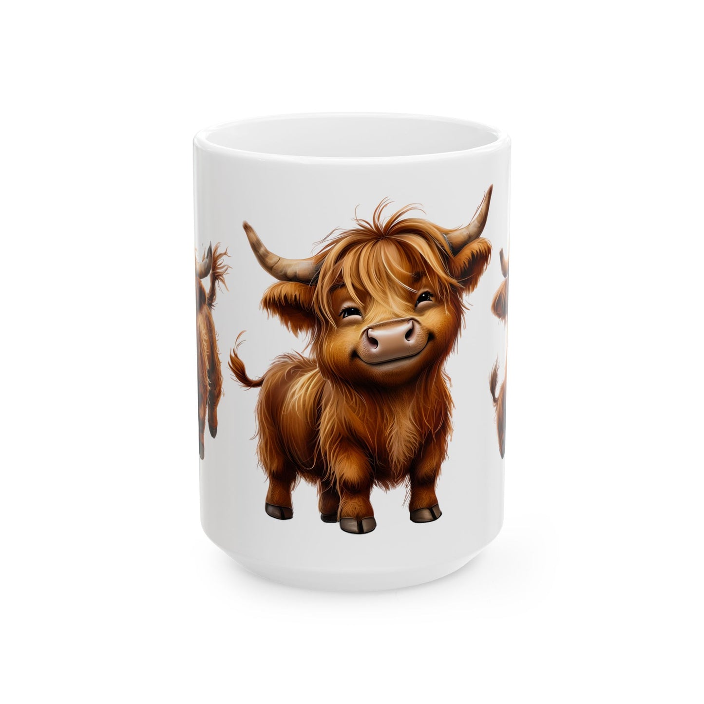 Cute Highland Cow Ceramic Mug - Perfect Gift for Animal Lovers
