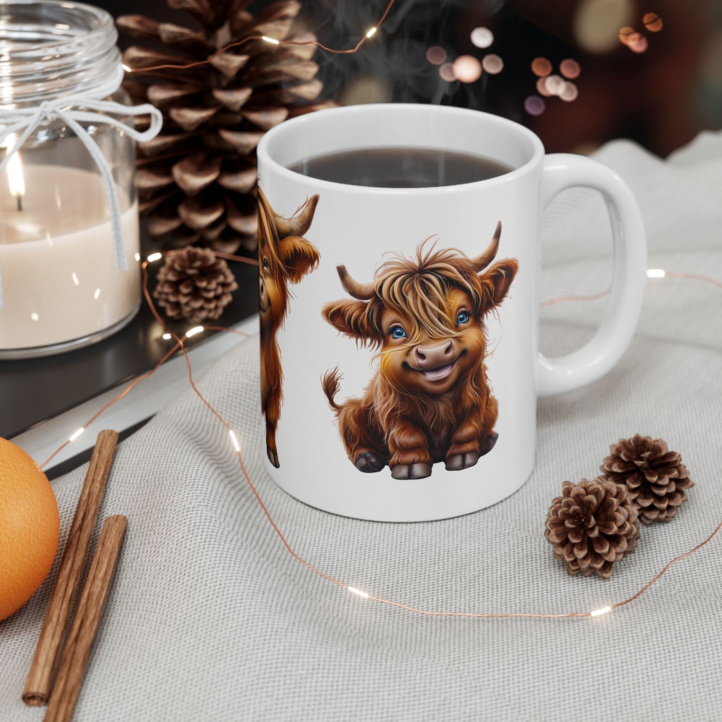 Cute Highland Cow Ceramic Mug - Perfect Gift for Animal Lovers