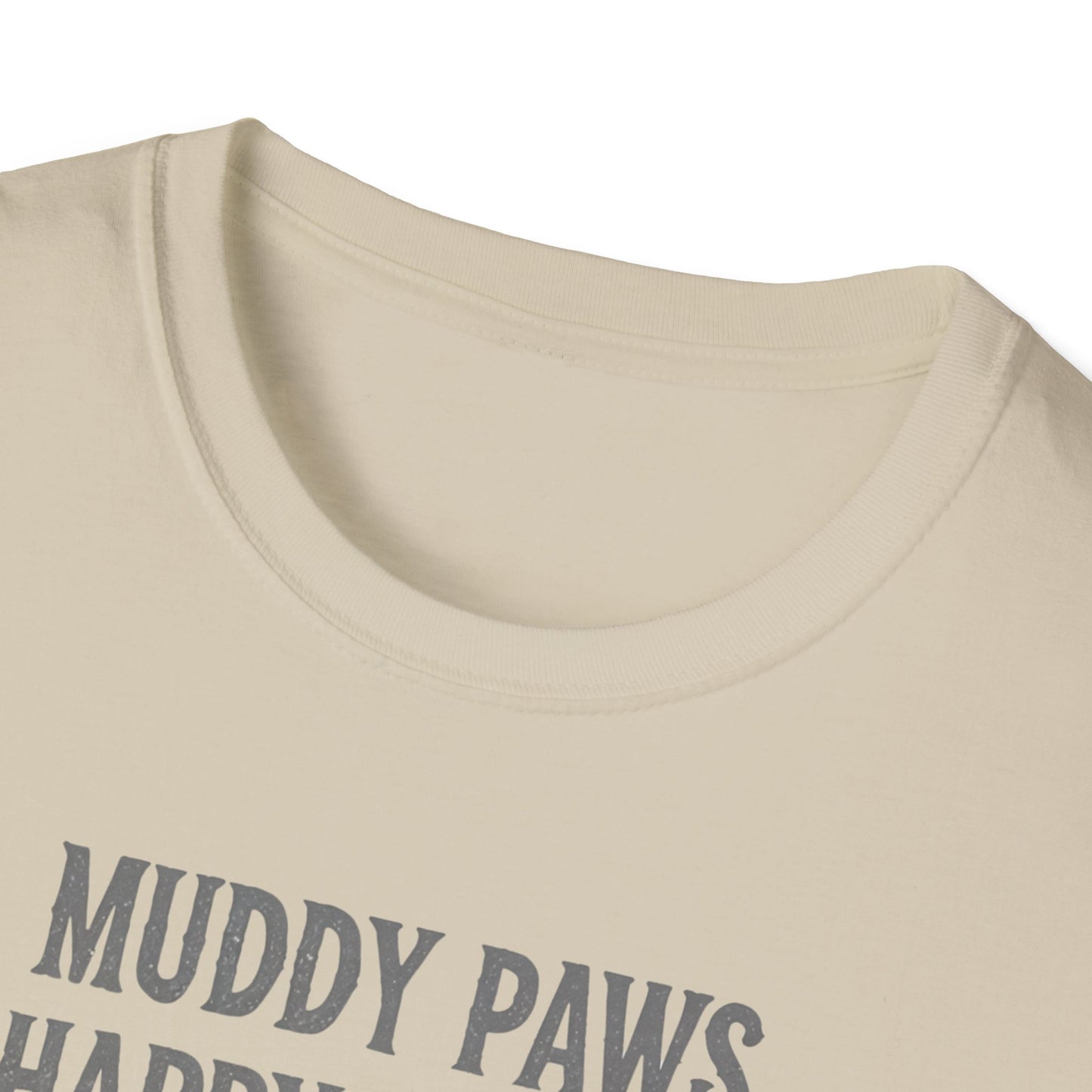 T-shirt for Dog lovers Muddy Paws, Happy Hearts Unisex Softstyle T-Shirt – Perfect for Dog Lovers