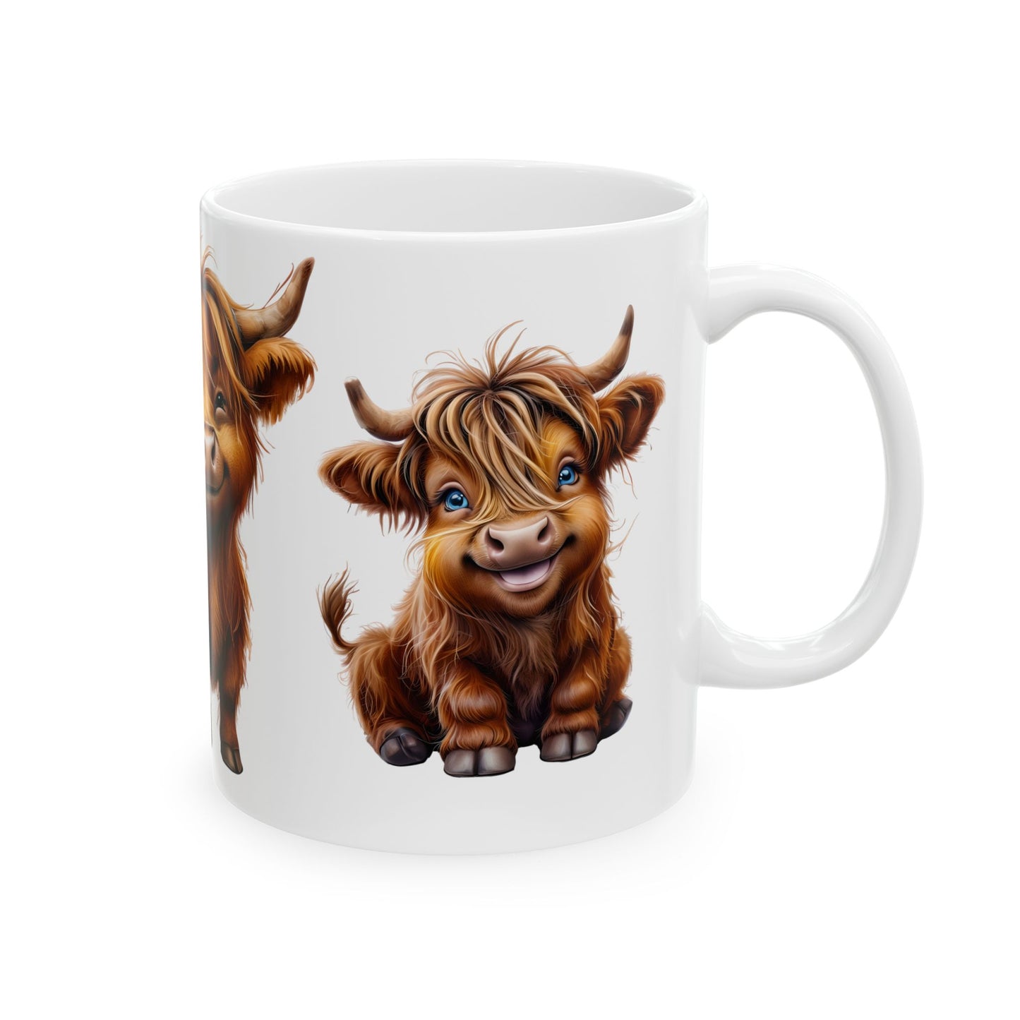 Cute Highland Cow Ceramic Mug - Perfect Gift for Animal Lovers