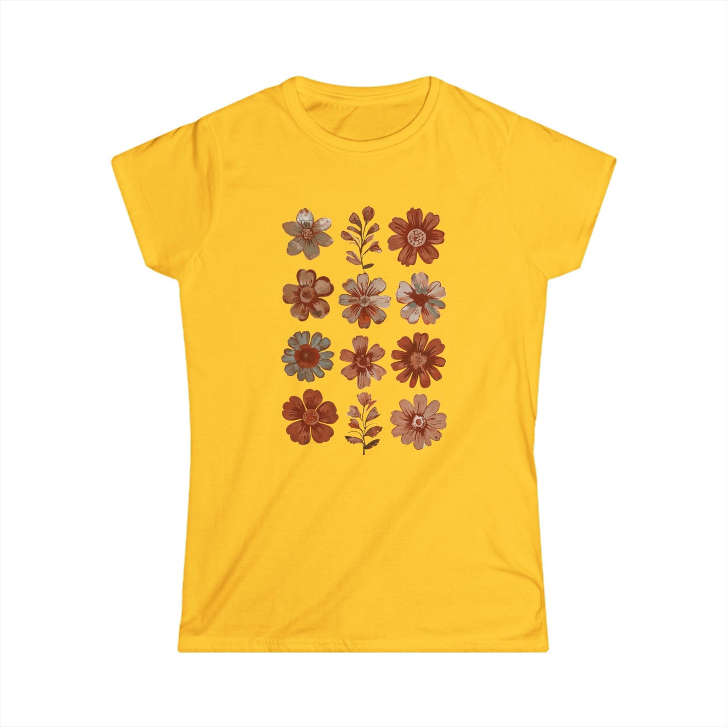 Women's Floral Softstyle Tee - Boho Chic Design for Everyday Wear