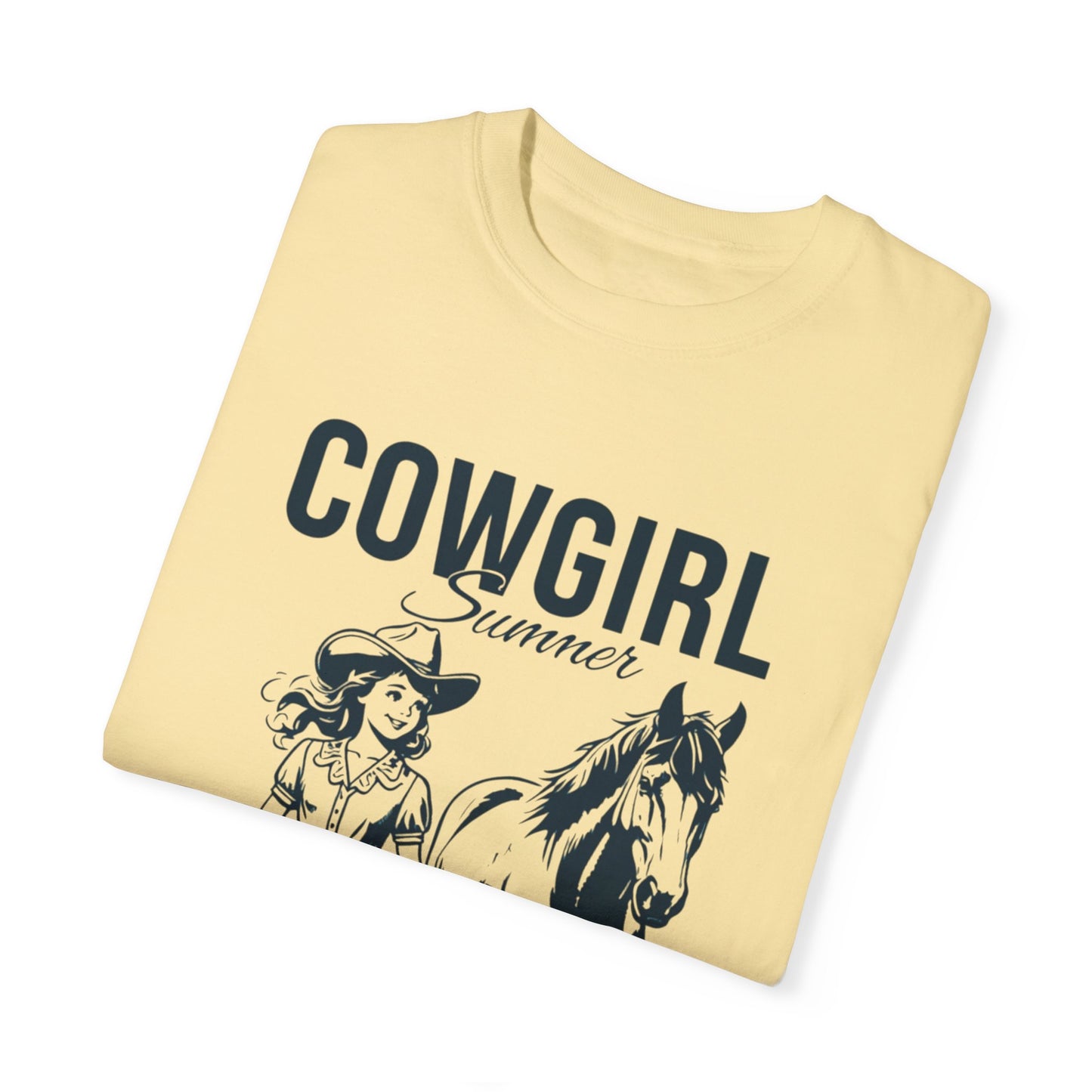 Comfort Colors® Cute T-shirt for Girls, Country Summer Horse Lover T-shirt - Girl's Equestrian Apparel Gift