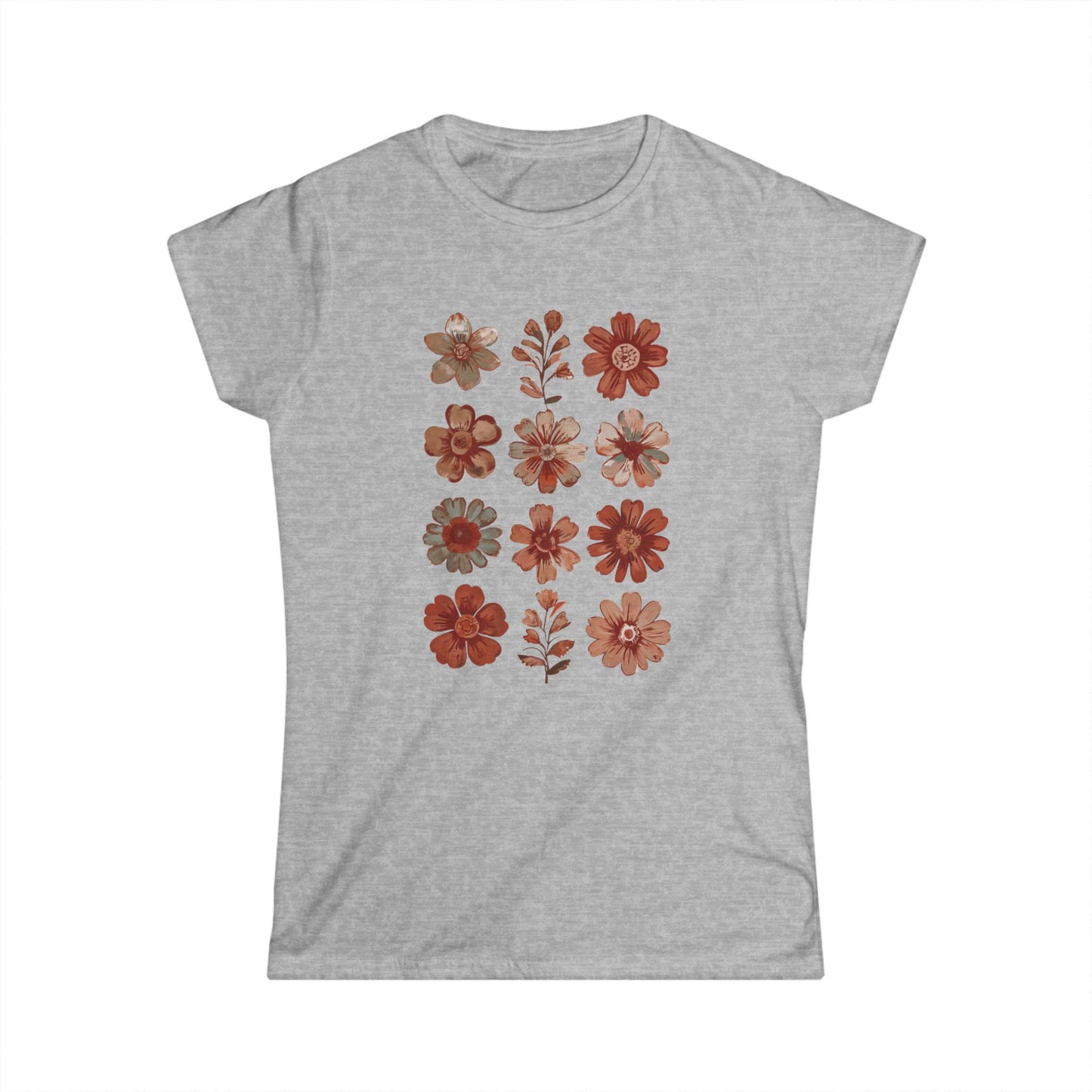 Women's Floral Softstyle Tee - Boho Chic Design for Everyday Wear