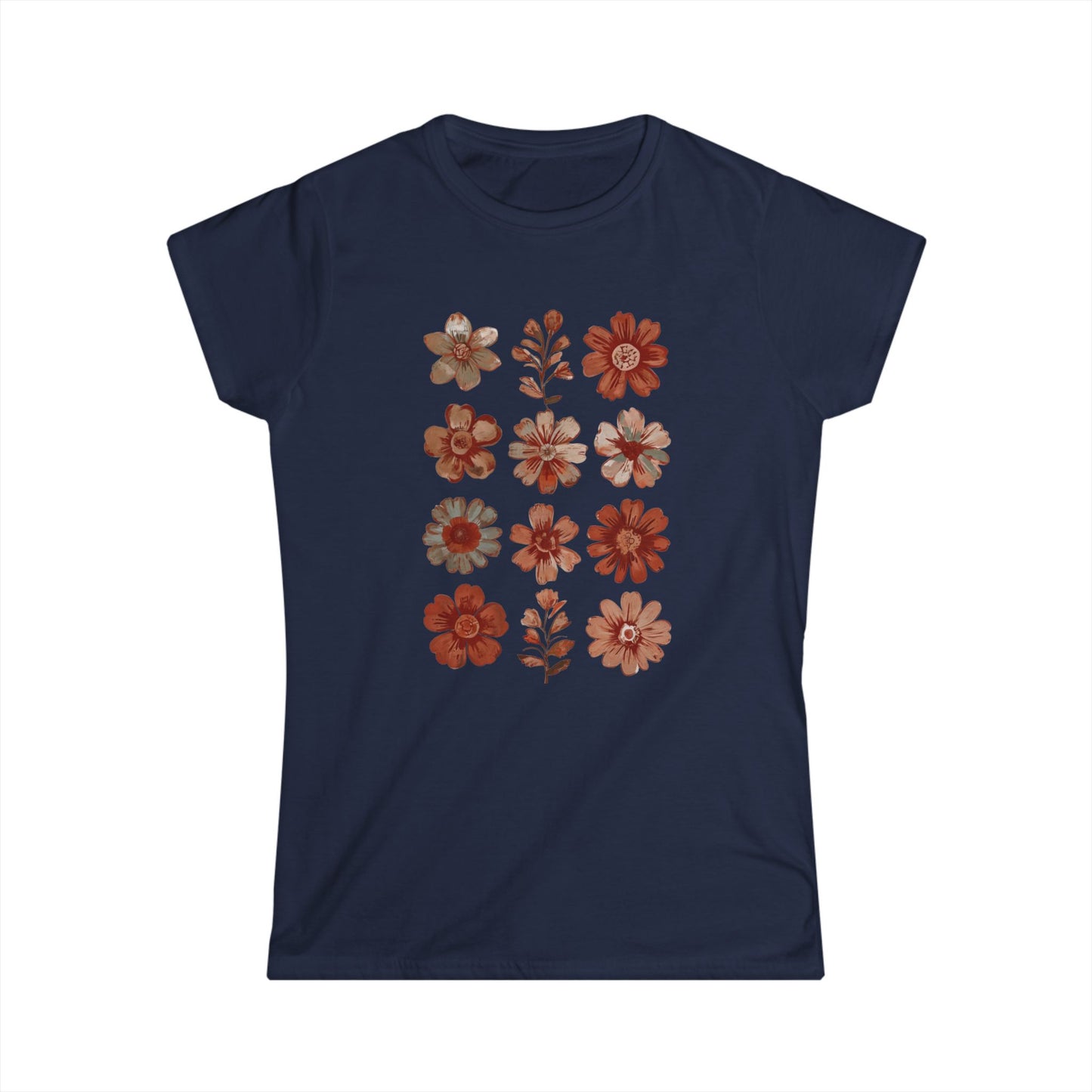 Women's Floral Softstyle Tee - Boho Chic Design for Everyday Wear