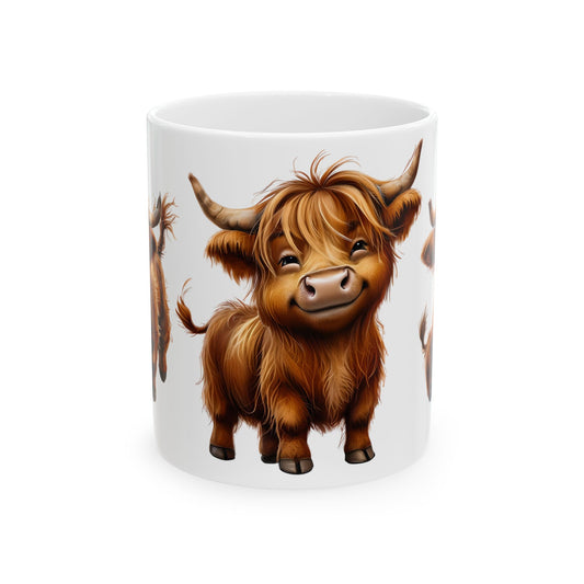 Cute Highland Cow Ceramic Mug - Perfect Gift for Animal Lovers