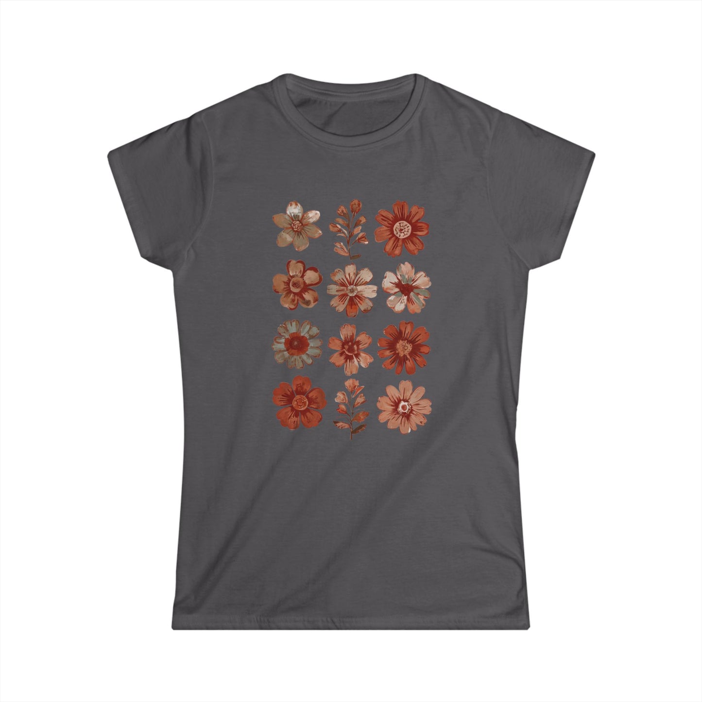 Women's Floral Softstyle Tee - Boho Chic Design for Everyday Wear