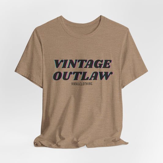 Tshirt with Vintage Print Shirt Print Outlaw Unisex Jersey Tee - Retro Graphic Essential for Casual Style