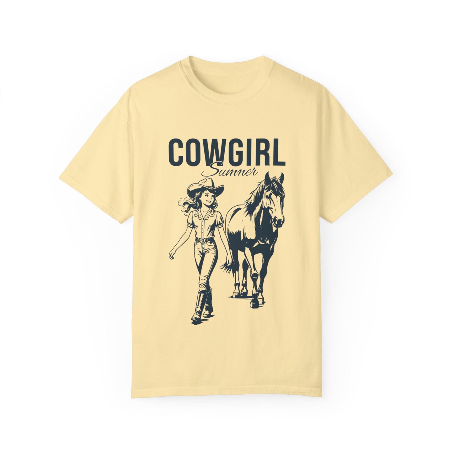 Comfort Colors® Cute T-shirt for Girls, Country Summer Horse Lover T-shirt - Girl's Equestrian Apparel Gift