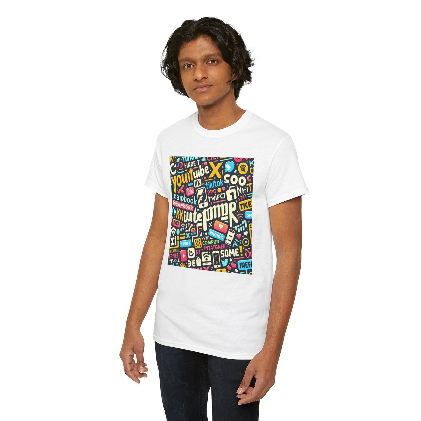 Social Media Graphic Unisex Heavy Cotton Tee