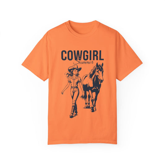 Comfort Colors® Cute T-shirt for Girls, Country Summer Horse Lover T-shirt - Girl's Equestrian Apparel Gift