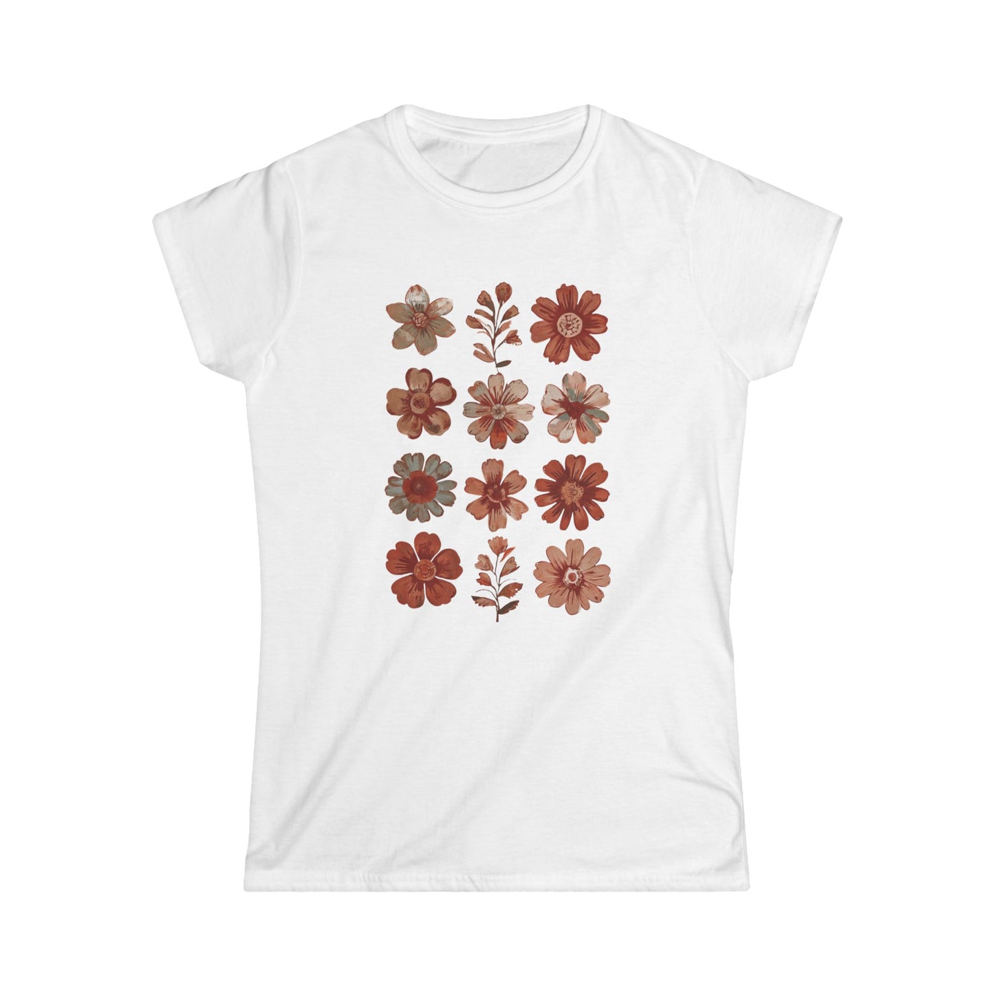 Women's Floral Softstyle Tee - Boho Chic Design for Everyday Wear