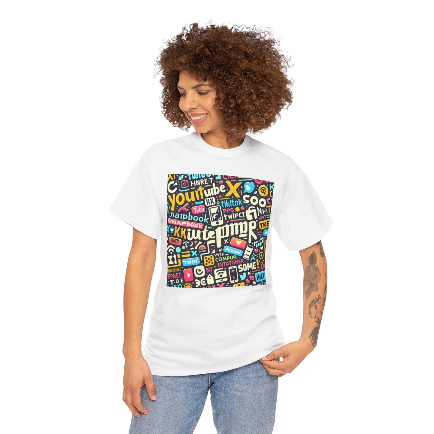 Social Media Graphic Unisex Heavy Cotton Tee