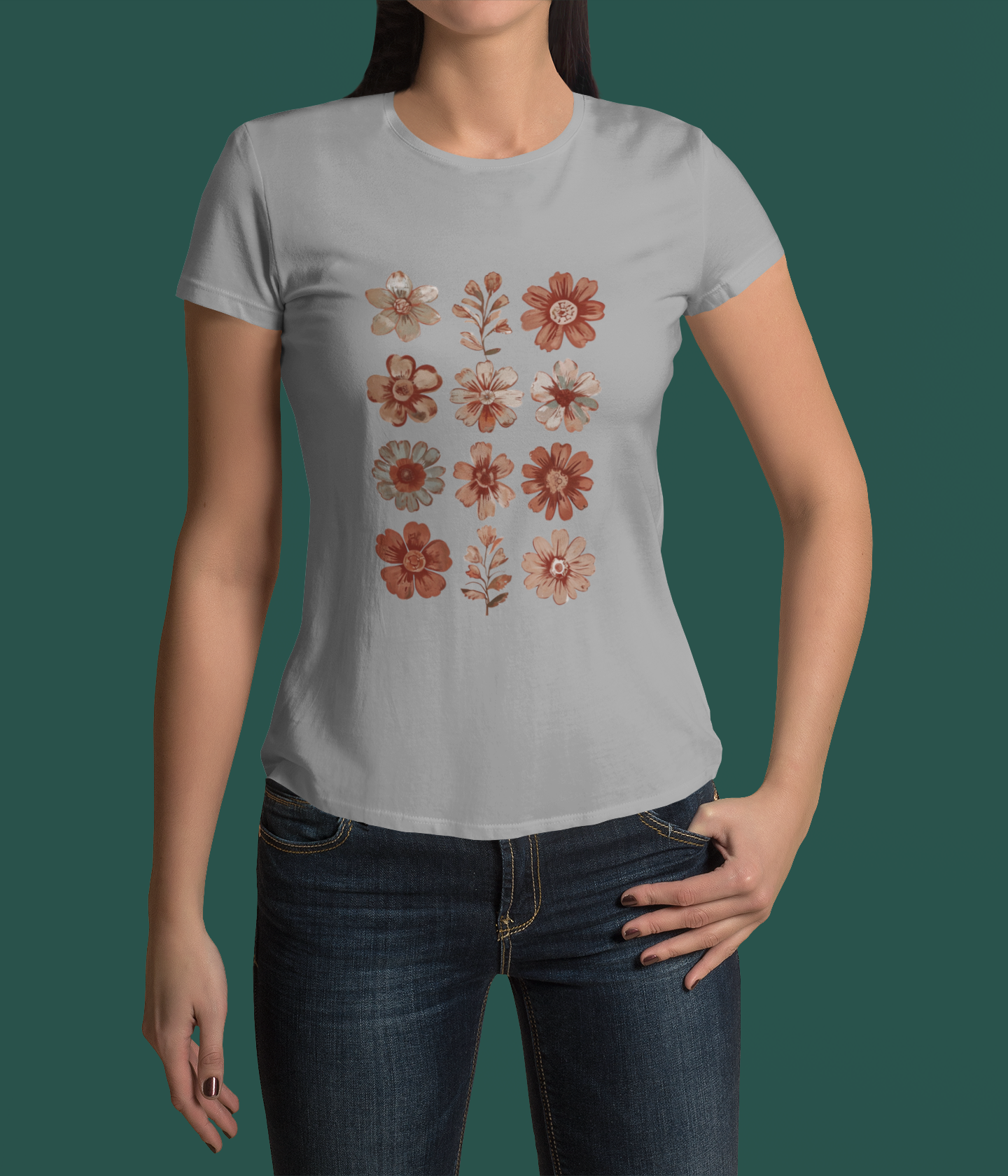 Women's Floral Softstyle Tee - Boho Chic Design for Everyday Wear